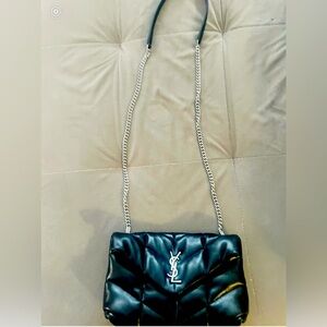 YSL MINI PUFFER. 11” W X 7”H X 4”D Color Noir